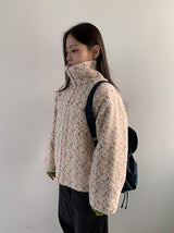 Tumbab Wool Collar Quilted Fleece Jumper