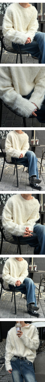 [Unisex] Wool hair button knit(3color)