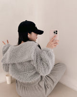 Fur zip-up jacket