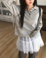 Biso See-through dot layered skirt