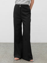 (PT-5646)ROOMY TEXTURE BOOTCUT PANTS