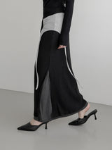 Vero Layering Color Matching Long Skirt