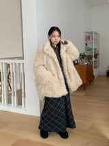 Tigent Peach Fuzz Check Long Skirt