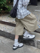 Pintuck Twill Bermuda Pants 3C