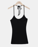 Bizel Halter Neck Strap Sleeveless Top