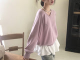 [Bellide made] シルエットサマーVネックルーズフィットニット