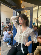 [MADE] Shimiz Dotted Puff Blouse