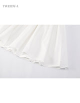 Lacey cotton shirring wrap mini skirt white