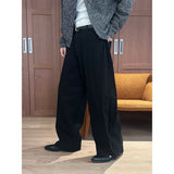 [Unisex] Side tuck snap wide denim pants(2color)