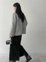 [FW] Striped Wool H-Line Long Skirt