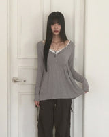 ホシーヴボタンシャーリングレイヤードロングスリーブTシャツ