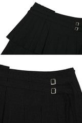 LAYERED PLEATS SKIRT black