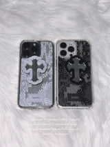 [Magsafe]Black Veil Lace Gel Hard Phone Case