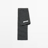 Mini Stripe Black Scarf