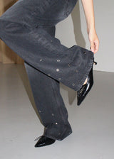 EYELET DENIM PANTS