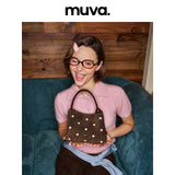 muva. レトロ ドット柄 ミニ トートバッグ