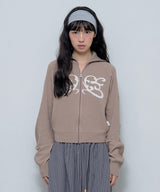 REGLAN SYMBOL KNIT ZIP-UP (MOCHA)_F24ZA962