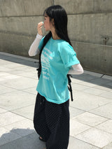 ピークニューヨークレタリング半袖Tシャツ (3c)