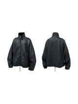 RELABEL Spatial Relations (Vietnam) Deconstructed, segmented, concealed multi-layering Multi-pocket silhouette leather jacket