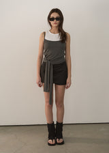 LAYERED SLEEVELESS 2WAY TOP _GREY
