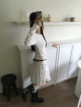 Alkan Basic Ribbed U-Neck Inner Long Sleeve T-Shirt