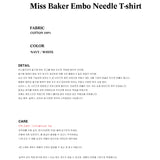 Miss Baker エンボニードルTシャツ ネイビー(MAN)