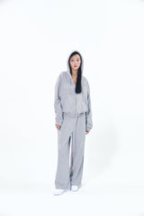 Pearl Hoodie Zip-Up Gray