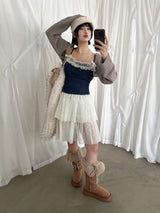 COLLAR BOLERO KNIT CARDIGAN (5COLORS!)