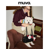 muva. Multi‑Pocket Genuine‑Leather Large‑Capacity Shoulder Bag, Cowhide Underarm Pillow‑Style Daily Purse, New Arrival Oct 17