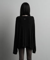 [label] ウール リベット オーバーフィット オープン カーディガン (black)