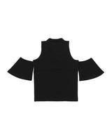 オフショルダーPKトップ　ブラック