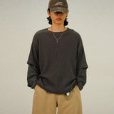 SOワッフルストライプレイヤー長袖Tシャツ