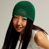 Crochet Net Beanie (green)