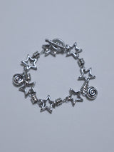 All stainless steel orbit star bracelet