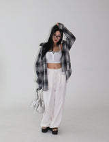 5 color button crop sleeveless