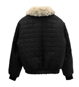 Reversible Fur Collar Quilted Dumble Jumper