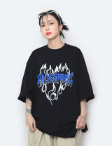 Heart Lettering Oversized Short-Sleeved T-Shirt