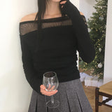 Ssotin Chiffon Shirring Drape T-shirt
