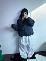 FLEECE❤TWO PINTUCK PARACHUTE LONG PANTS 🖤🤍🩶3COLOR
