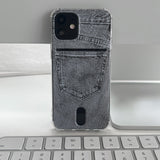 Pocket phone case [Grey denim]