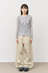 Ien Herringbone Curved Pants