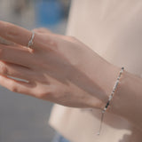 Dream Catcher, single line bracelet_April Birthstone