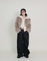 Angel Hairri Fur ボレロ ショートジャケット (Semi Cropped Jacket)