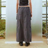 Cargo Long Skirt (CHACOAL)