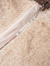 Rachel Two-Belt Detail Short Length Fur Jacket (Lining Quilted)