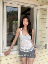 lace camistle slimming sleeveless top
