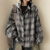 Lonty Layered Hooded Checkered Shirt
