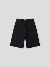 Or one-tuck burmuda denim 2color