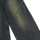 GJ5096 Biker incision wide denim (2 colors)