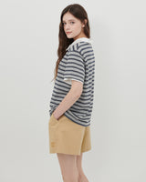 STRIPE LOGO T-SHIRT [GRAY]